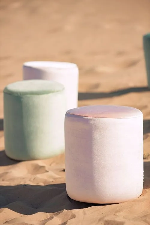 Velvet poufs desert seating
