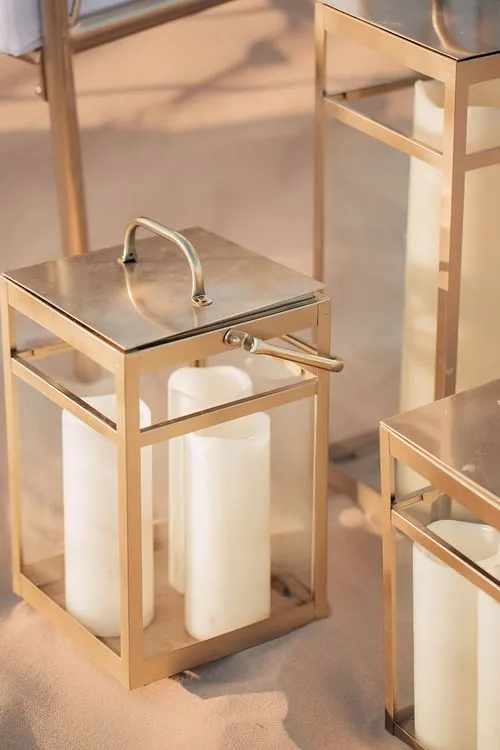 White desert lounge setup