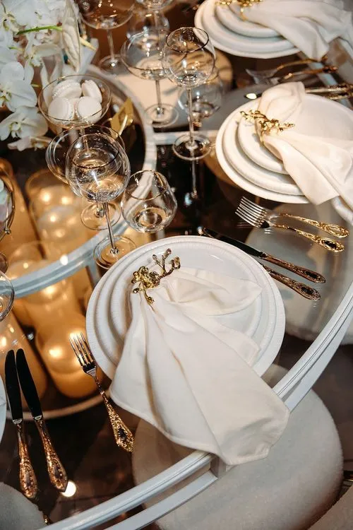 White glass table cozy chairs