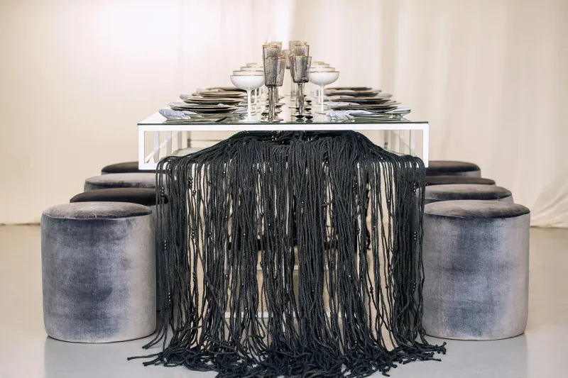 Glass rectangular table