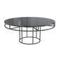 Black round CORNELL table with mdf black top