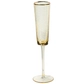 Amber EVANS flute glass with gold rim