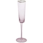 Pink EVANS flute glass with gold rim